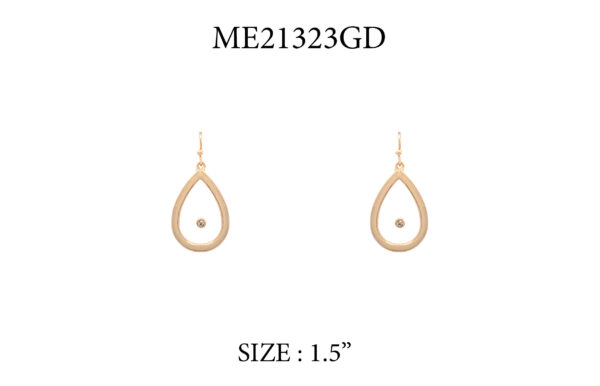 33-231AB  Teardrop FH Drop Earrings - Gold & Silver (2 Units / $6.00 each) - Image 2