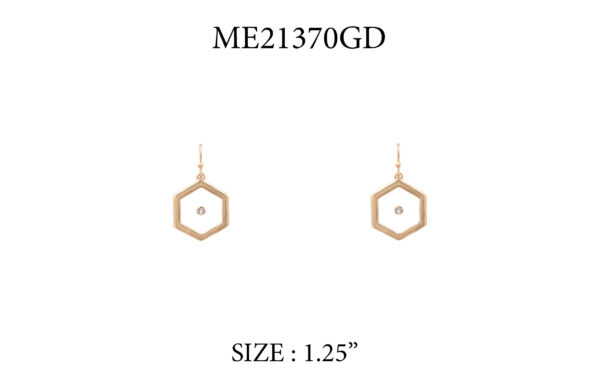 33-233AB  Hexagon FH Drop  Gold & Silver (2 Units / $6.00 each) - Image 2