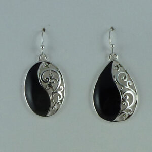 44-1921 Asst Epoxy Drop, 2 Styles, Silver W/Black  (2 Units / $6.00 each)