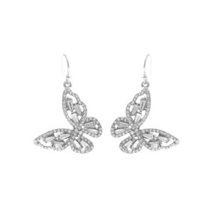17-891  Baguette Crystals Butterfly Earring  (1 Unit / $9.00 each)