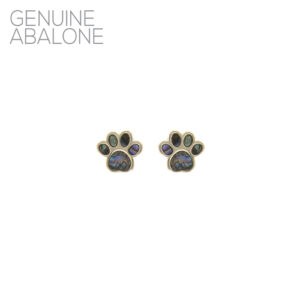 17-898AB  Dog Paw Abalone Post Earring  Gold & Silver  (2 Units / $7.00 each)