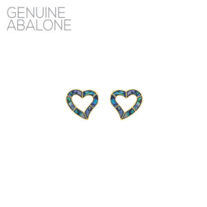 17-899AB  Heart Abalone Post Earring   Gold & Silver    (2 Units / $7.00 each)