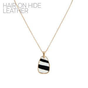17-908AB  2 Styles Teardrop Print Necklace - Leopard & Zebra  (2 Units / $9.00 each)